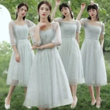 Весеннее длинное простое и элегантное платье подружки невесты, по фигуре, средней длины