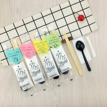 Disposable chopsticks four-piece set fast food commercial four-in-one set spoon toothpick three-piece set restaurant takeaway tableware