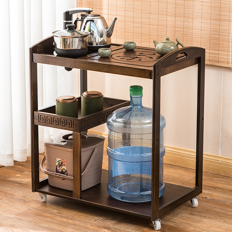 Mobile Tea Table Home Small Tea Table Tea Bed Tea Tray Tea Tray Tea Tray Tea Set Group Burning Kettle Integrated Tea Water Rack Cabinet