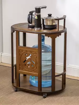 Mobile tea table kettle integrated small tea cabinet tea stand solid wood living room home Tea car tea table side tea cabinet