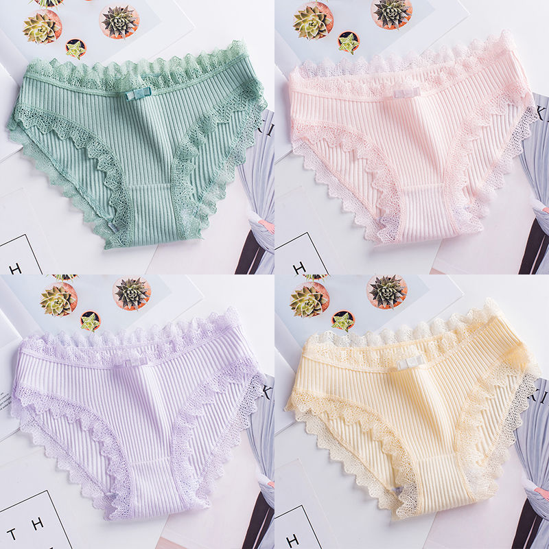 2 3 4 dải quần lót nữ tập tin cotton thoáng khí mỏng quần ren sexy eo thấp ít phụ nữ tam giác sinh kháng khuẩn.