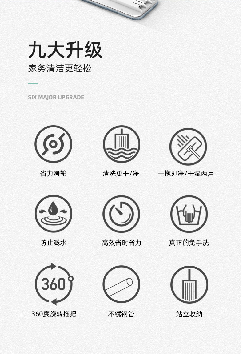 家适杰 懒人免手洗拖把套装 图2