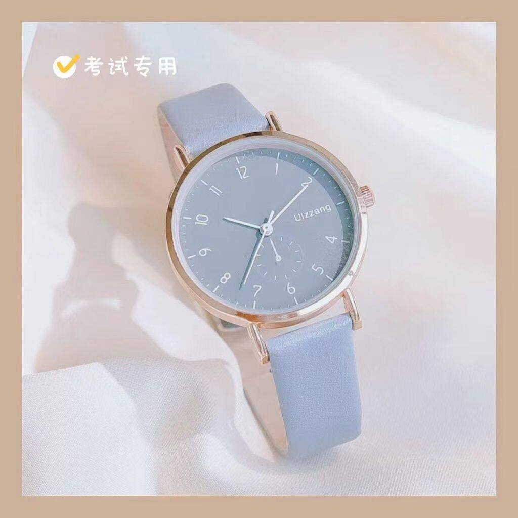 Haze blue mute экзаменационные специальные часы женская белая студенческая вечеринка для учащихся младших классов средней школы простой темперамент универсальные кварцевые часы