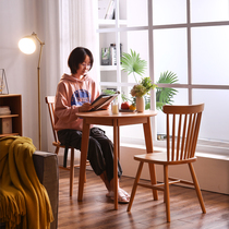 Yue Xiu All solid wood small square table Dining table Coffee table Small apartment round table and chair combination negotiation simple dining table