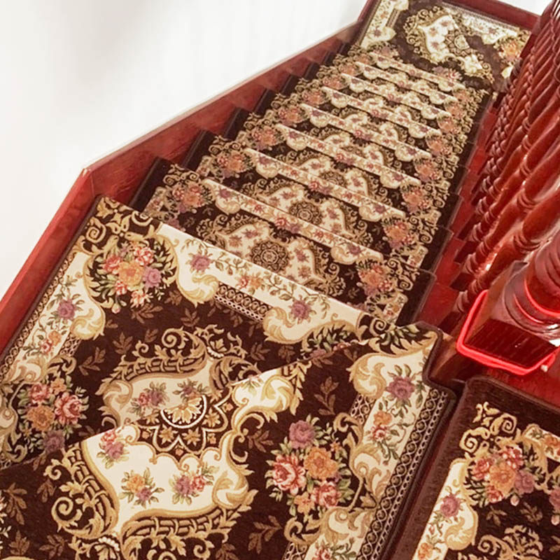 European-style stair step mat glue-free self-adhesive stair non-slip mat solid wood non-slip home stair floor mat full shop