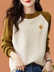 ເສື້ອກັນໜາວ cashmere sweater ຄໍຮອບຂອງແມ່ຍິງ sweater ວ່າງສັ້ນ knitted top thickened ເສື້ອ bottoming