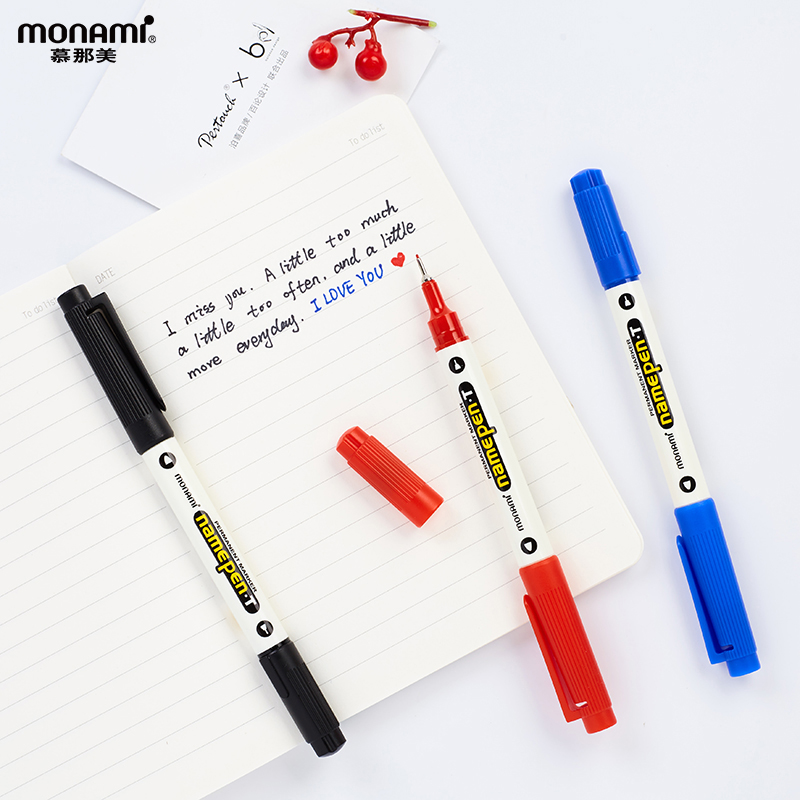 Murami Flagship Store South Korea Imported monami Thick and Thin Double-headed Oily Quick-drying Marker Decorative Painting Marking Line Industrial 3 Colors and 12 Colors Set NamePen-T