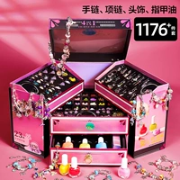 Комплект, браслет, ожерелье, аксессуар для волос, лак для ногтей, 1176 шт