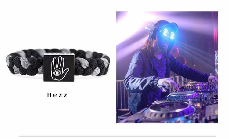 Gia đình điện tử Top 100 DJ Vòng tay gia đình Thời trang nam và nữ Cặp đôi Hip Hop Music Bracelet - Vòng đeo tay Clasp