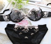 đồ lót châu Âu và Mỹ womens mỏng đang lớn siêu mỏng với vòng thép sexy áo ngực cho thấy ngực lớn ren nhỏ trong suốt áo ngực bộ