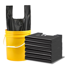 Kitchen garbage bag large thickened black household vest kitchen waste bag extra thick portable commercial large bucket plastic bag