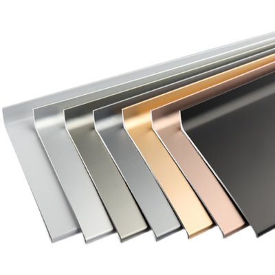 Thickened aluminum alloy skirting line metal 6cm8c4 cm self-adhesive ultra-thin ceramic tile stainless steel skirting board corner line