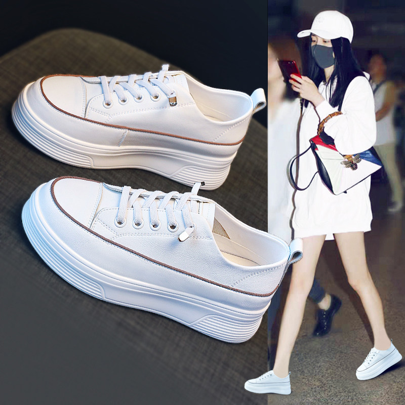 Increased small white shoes in the spring of 2022 new one - foot thick - sole sneakers sports shoes