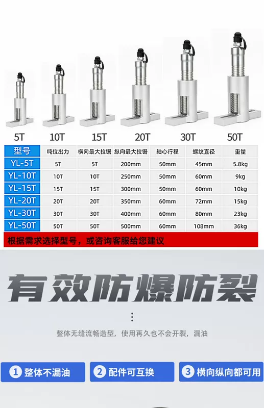 Dụng cụ tháo dỡ dụng cụ kéo thủy lực tách rời 5T10T20T30T50T100 tấn ba móng hai móng