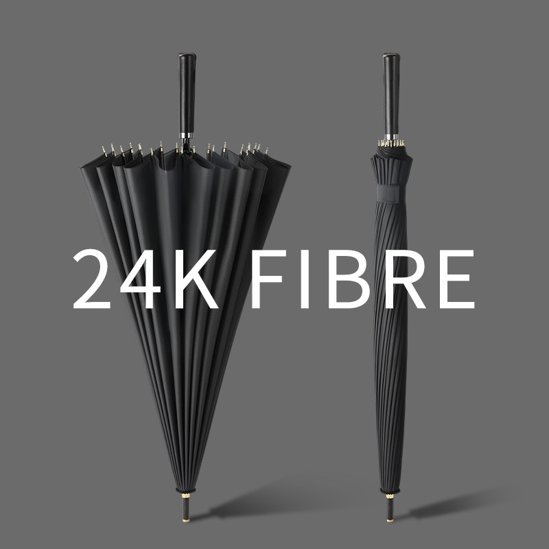 24-bone long handle umbrella large oversized men's business double straight pole umbrella reinforced thickened anti-storm automatic