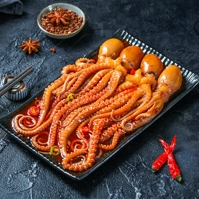 Octopus Big Head Spicy Small Seafood Cooked Food Instant Canned Squid Spicy Octopus Beard Foot Octopus