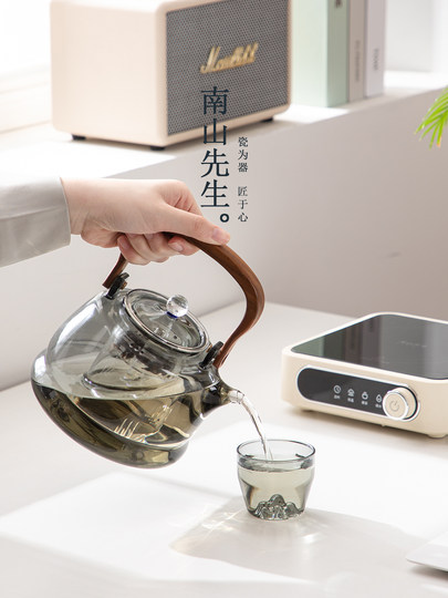 Чайоварка Mr. Nanshan, электрическая керамическая плита для заваривания чая, большая емкость для сохранения здоровья, стильный стеклянный чайник.