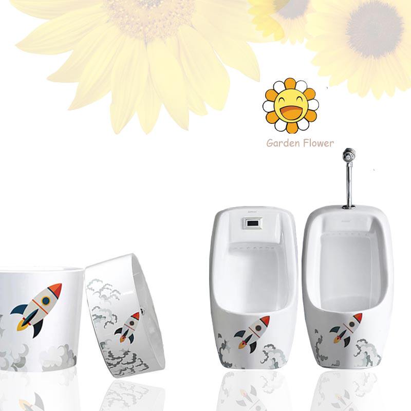 Original Rocket Rocket Series Children's Ceramic Urinal Bucket Cartoon Urine Pocket Kindergarten Bathroom Induction Hand Press