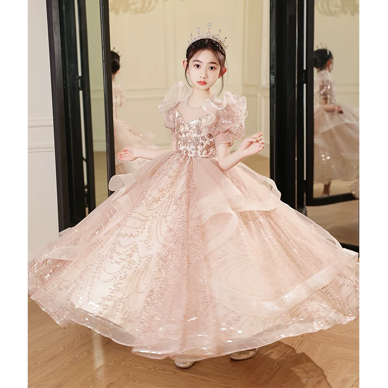 Elite dress, children's small princess costume, piano performance costume, Birthday gift
