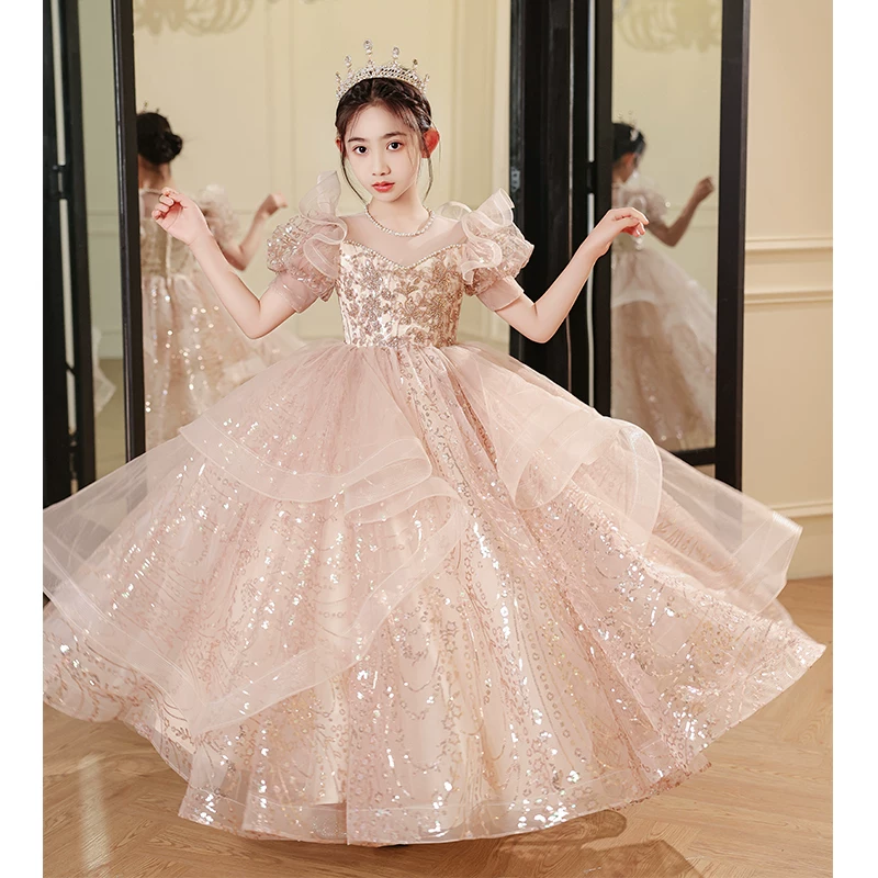 Elite dress, children's small princess costume, piano performance costume, Birthday gift