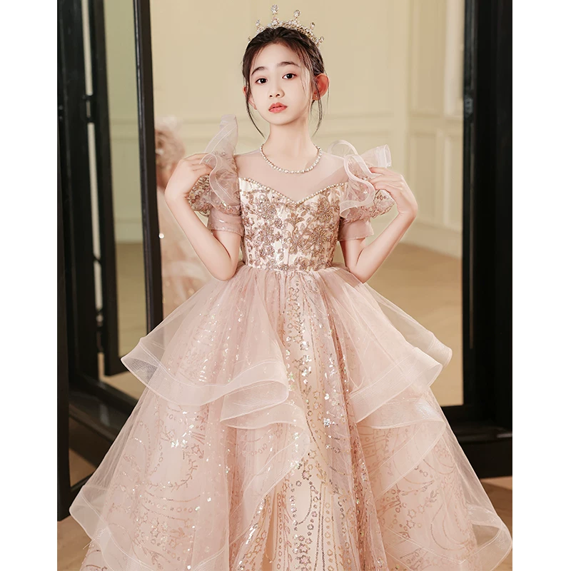 Elite dress, children's small princess costume, piano performance costume, Birthday gift
