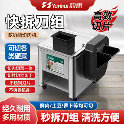 Commercial Electric Meat Slicer for Fresh Meat, Automatic Vegetable Cutter, Potato Mincer, Dicing Machine, Strip Cutting, Stainless Steel, Small Size
