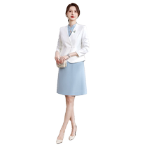 High-end professional suit for women spring dress Chinese style case reception work clothes tea artist work clothes two-piece set