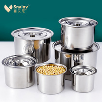 Stainless Steel Seasoning Tank Commercial Kitchen Taste Flushed Chili Oil Tank Pig Oil Tank Domestic Salt Tank Thickened with cover seasoning jar