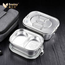 Lunch box convenient carrying office workers large capacity 304 stainless steel double layer lunchbox student dining box with cover hand