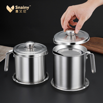 Happy Aini Oil Tank 304 Stainless Steel Oil Jug Kitchen home Large-capacity Lard Filter Oil God Grease Trap