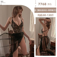 7768 красивая черная ночная рубашка