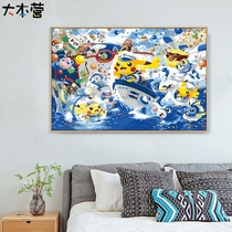  Cartoon anime Pokémon Pikachu diy digital oil painting oil painting Pokemon hand filled painting
