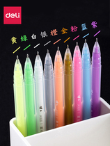  Deli color gel pen Students use small fresh simple and cute candy color multi-color full needle tube DC water pen set carbon pen to take notes Special hand account diary test paper to mark the focus