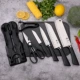 7 -Piece набор кухонных ножей и режущих досок + стойки для ножей [Семейная установка]