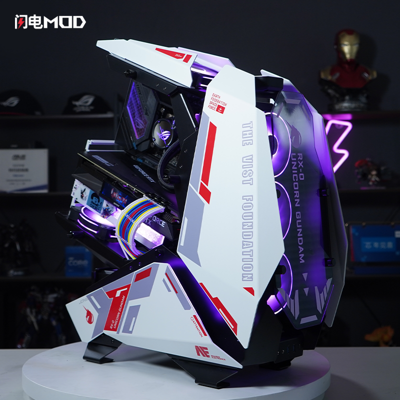 Qiao Sibo MOD5 полностью алюминиевый корпус Gundam RX-0 тематика особой формы водяное охлаждение игровой сборки компьютерный корпус бесплатная доставка