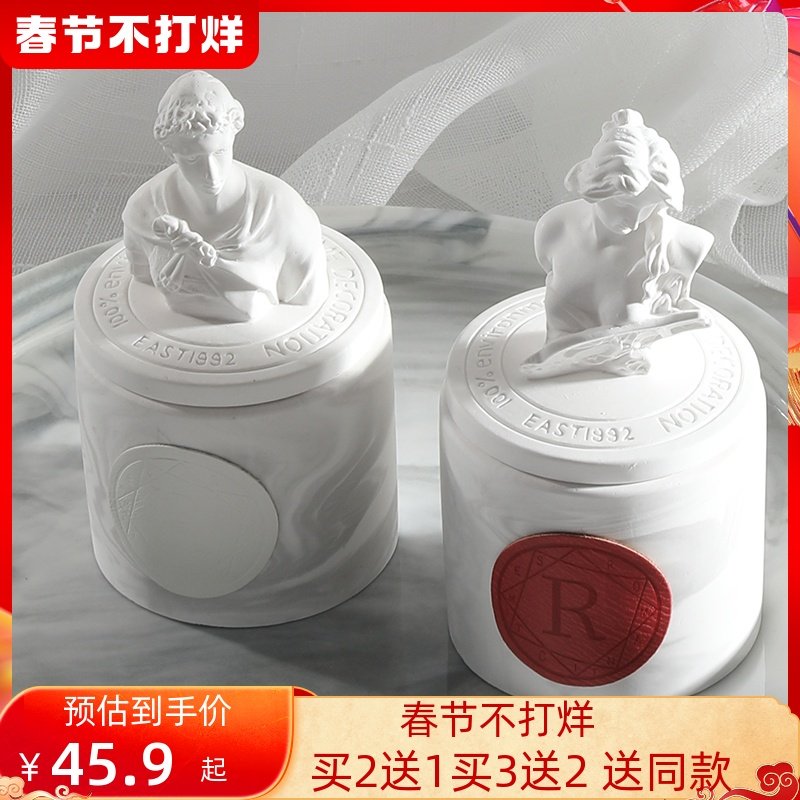Statue scented candle sleep bedroom scented ornament New Year's niche premium gift set souvenir box