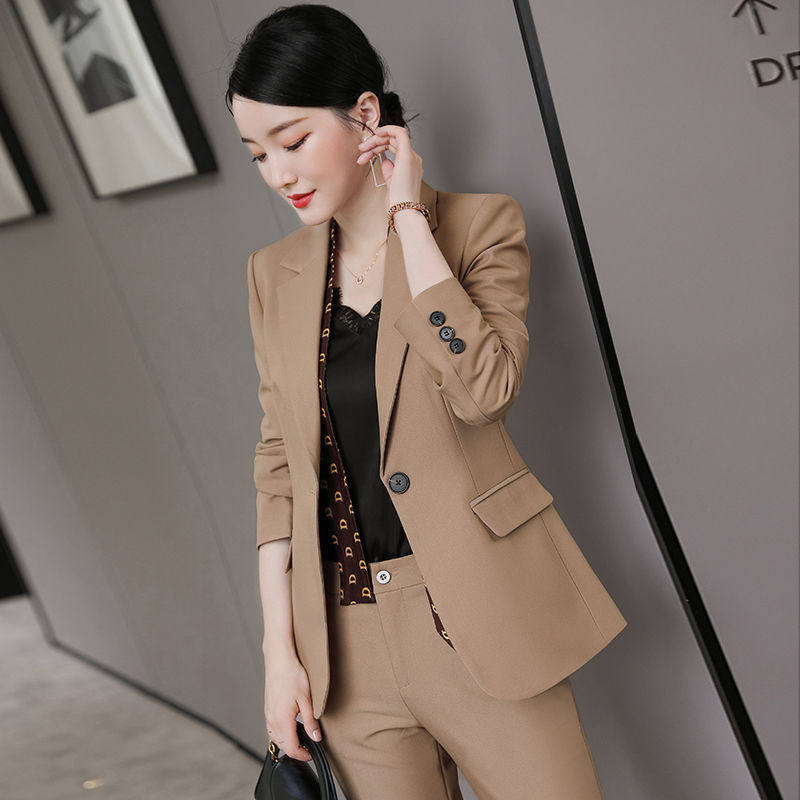 Small suit jacket female spring and autumn 2022 new temperament goddess fan high-end work clothes formal professional suit suit