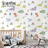 Мультяшный динозавр для мальчиков и девочек, настенные обои для парков развлечений для детского сада, раннее развитие