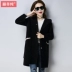 Áo bà mẹ mùa thu 2019 mới dài của phụ nữ áo nhung giả nước áo len đan len - Cardigan Cardigan