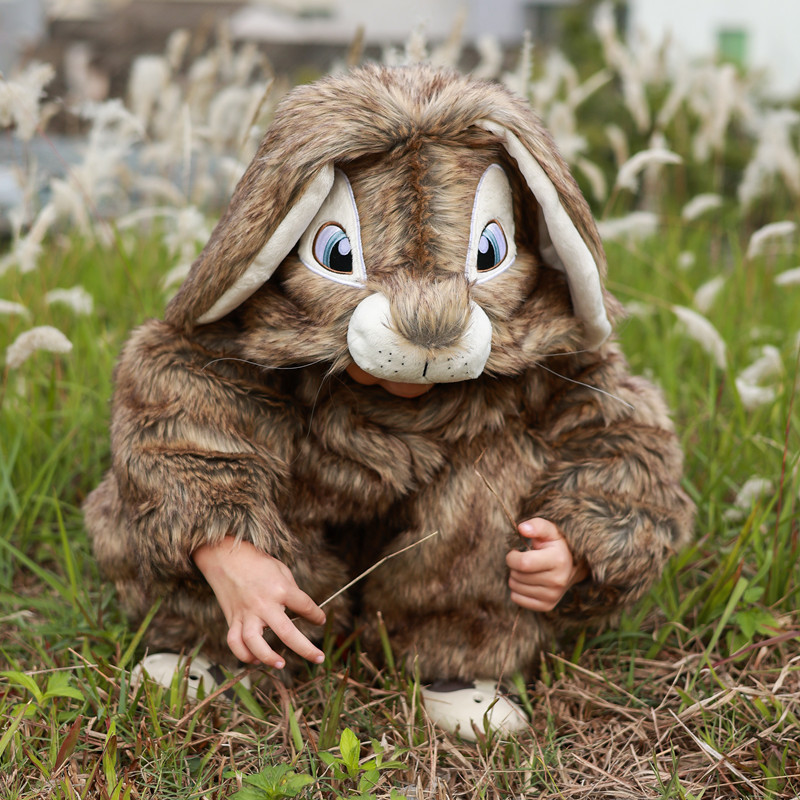 Children's Rabbit Clothes, Boys' and Girls' Pajamas, Cute and Adorable Baby Funny Animal Onesies, Outdoor Wear for Winter