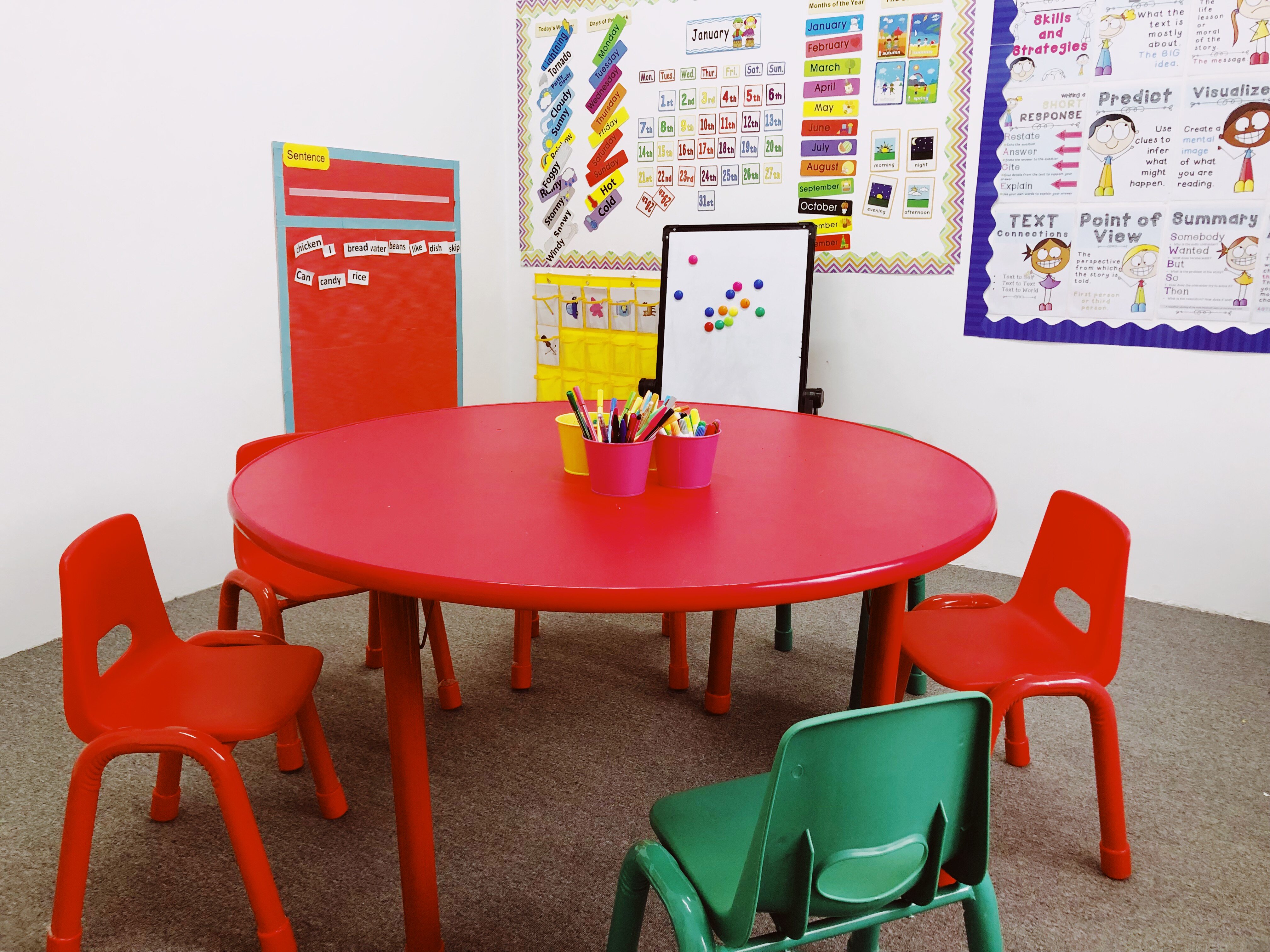 Tonggong Kindergarten Table And Chairs Fire Protection Board Round Table Children Study Table Lift Adjustment Can Parquet Game Table Utility Table