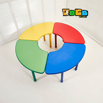 Tonggong Kindergarten Table And Chairs Fire Protection Board Sector Table Learning Table Children Lift Adjustment Can Parquet Game Table Practical