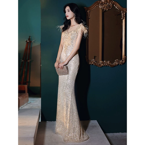 Элитное вечернее платье, коллекция 2021, рыбий хвост