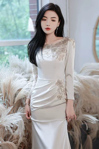 Элитное вечернее платье, демисезонная юбка, изысканный стиль, цвета шампанского