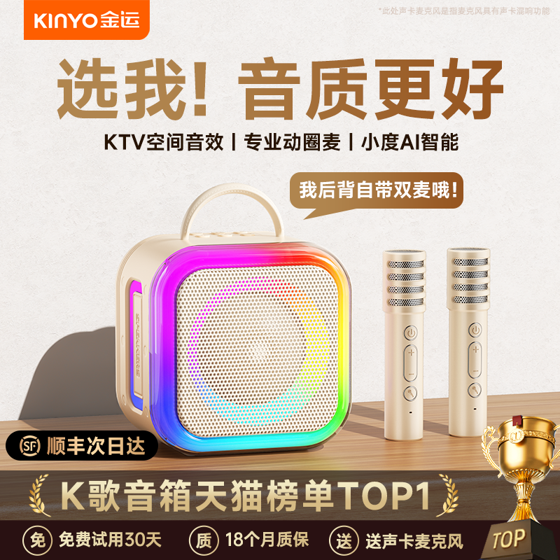 Jinyun K89 аудио микрофон встроенный микрофон певческая машина ktv домашний динамик Bluetooth беспроводное детское караоке