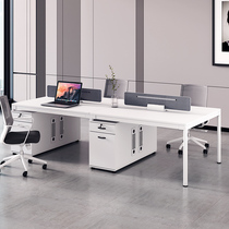 Staff desk simple modern 4 double 6 Four Person office staff financial white station table and chair combination