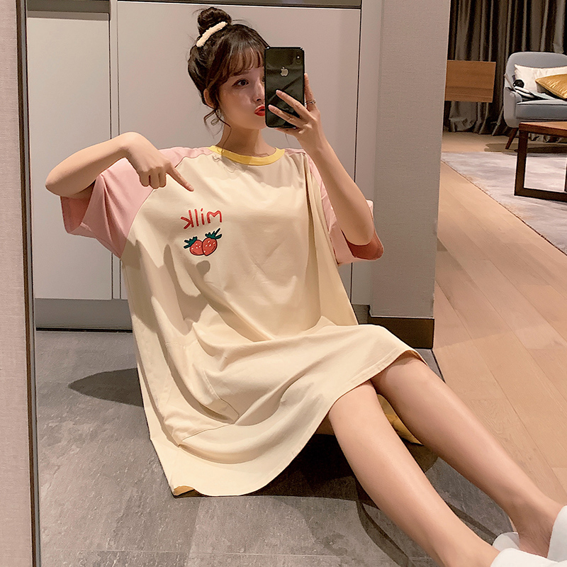 Công chúa pajama gió sms mùa hè bông Hàn Quốc phiên bản của ngủ ngắn tay váy sinh viên mùa hè mỏng sexy quần áo nhà dễ thương.