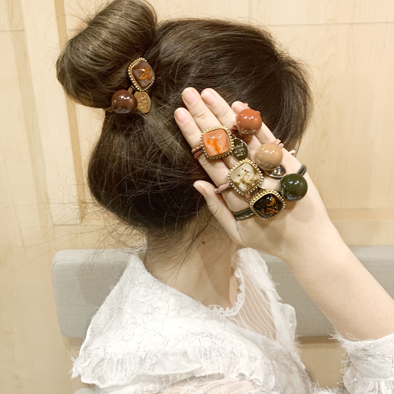 Hair Ring Female Net Red Korean Version of Temperament Rubber Band Hair Rope Dresses Hair Circles Handmade Bi-Use Minimalist Headwear 