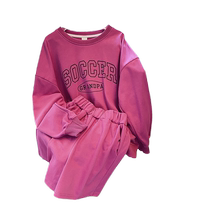 Plus size womens clothing 2022 new spring and autumn round neck sweatshirt outer suit womens thin loose Korean style shorts two-piece set