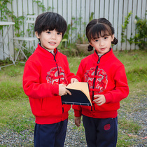 Kindergarten garden clothes spring and autumn and winter clothes childrens class clothes primary school students  school uniforms Chinese style Hanfu plus velvet and thickening
